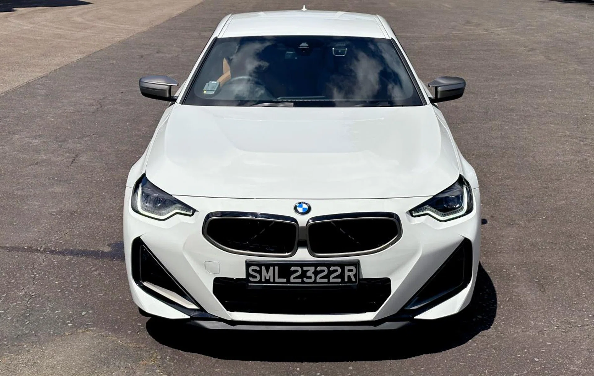 The BMW M240i in Alpine White.