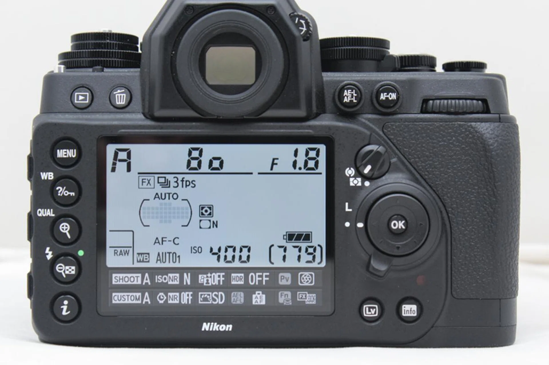 Even though settings like ISO, white balance and AF modes are displayed, you can't access them on the Info screen.