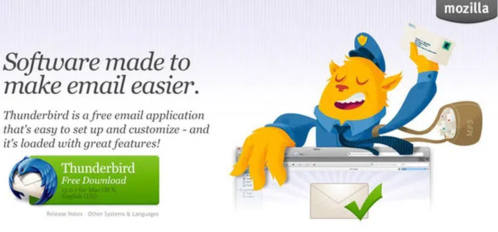 (Screenshot from: www.mozilla.org/en-US/thunderbird/)