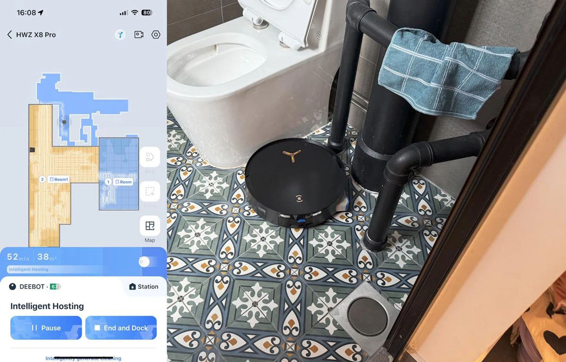 Not a very glam shot, but the X8 Pro has ended up in my toilet before when Intelligent Hosting Mode was used. Photo: HWZ
