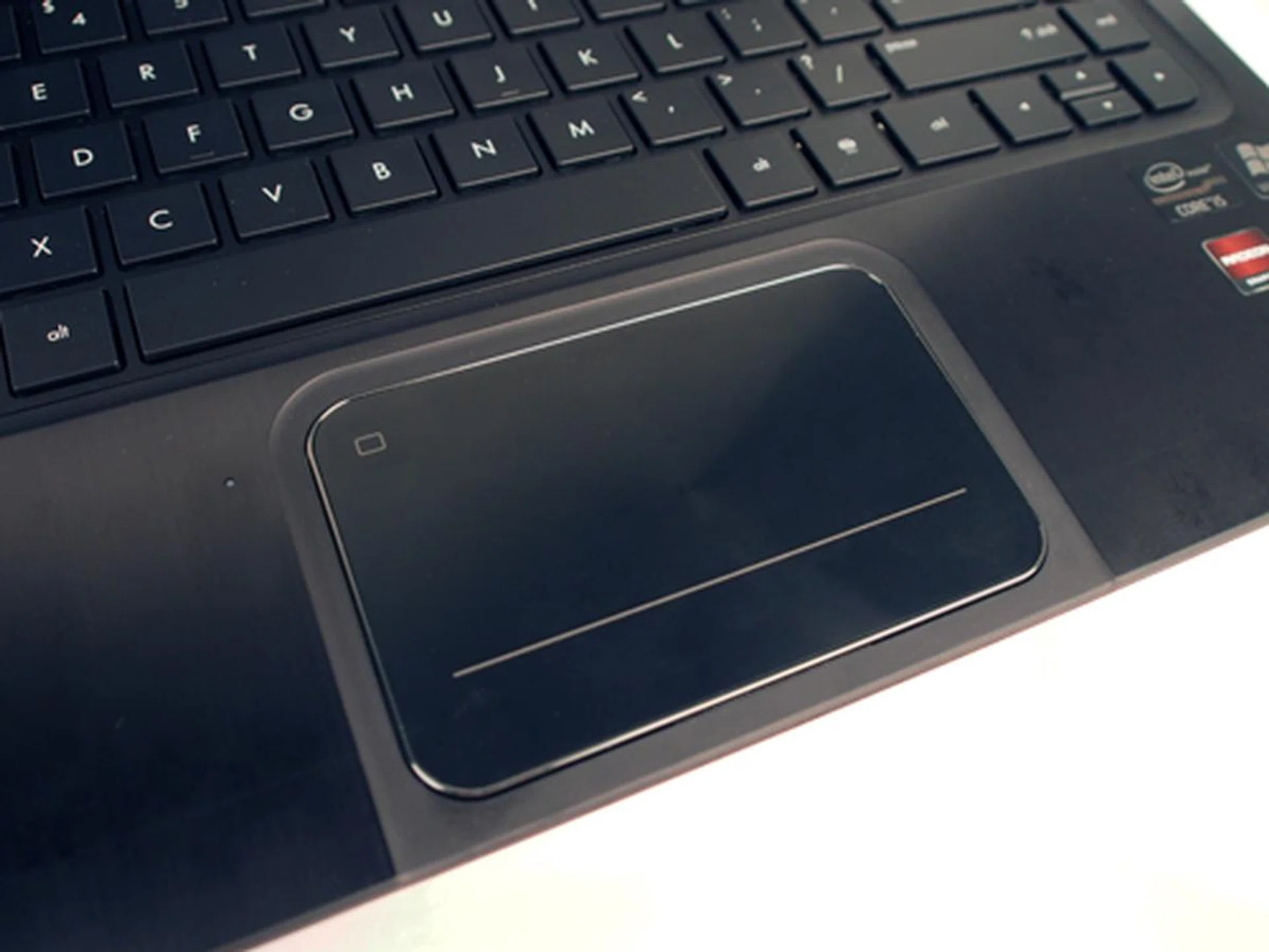 The trackpad is generously sized, with a fast and smooth feel.
