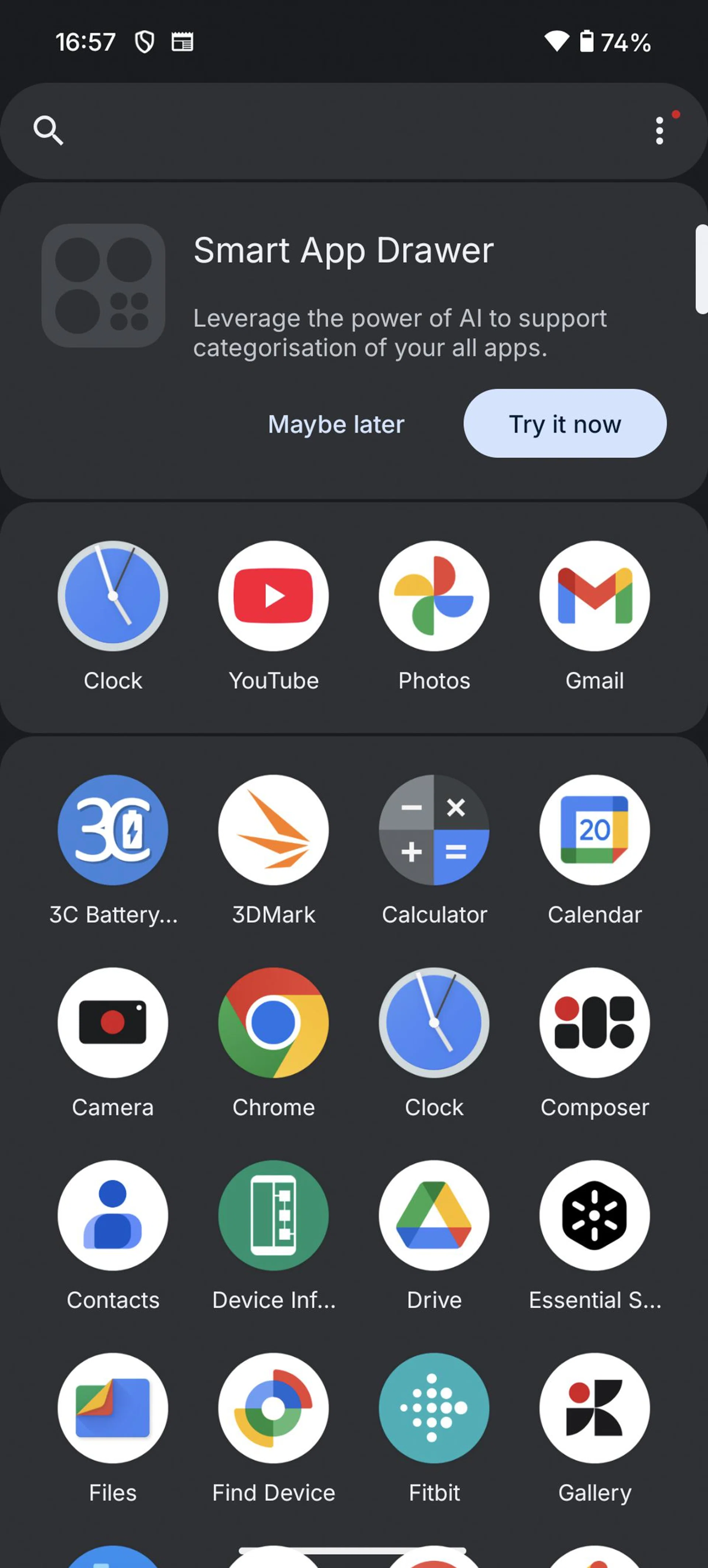 Unorganised app drawer. Photo: HWZ.