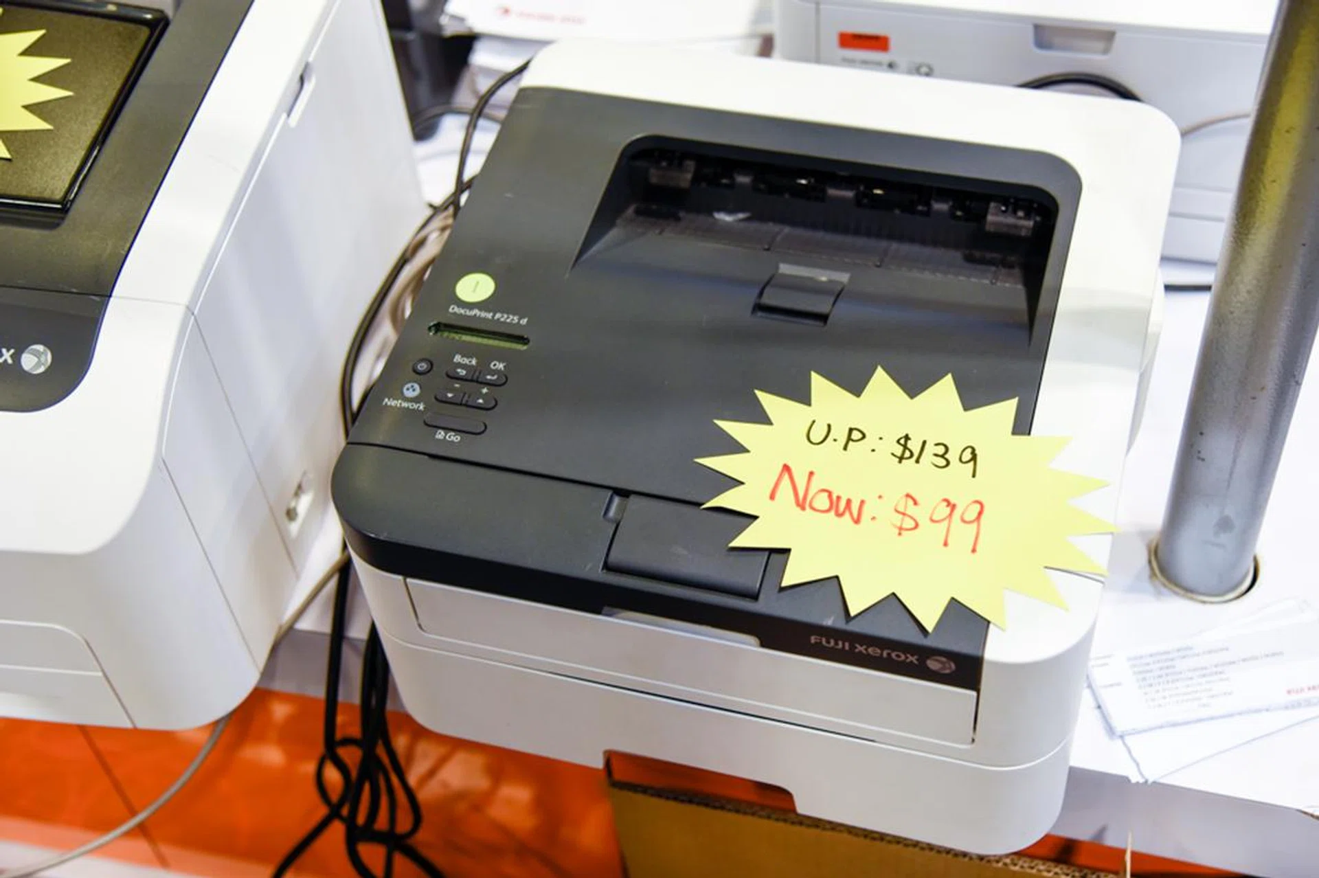 Here’s a printer for those simple, everyday prints. Fuji Xerox’s DocuPrint P225 d is an A4 mono laser printer that does auto duplex printing and is network ready, with support for Apple AirPrint and Google Cloud Print. 3-year carry-in warranty with drum coverage, all for S$99 (U.P. S$139).