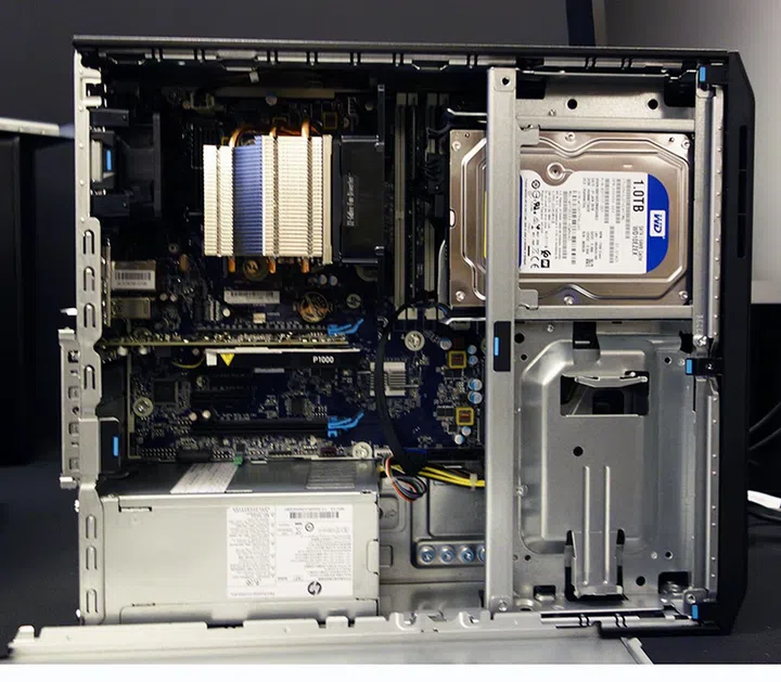 The HP Z2 SFF G4 ships with four PCIe expansion slots and two M.2 storage slots.