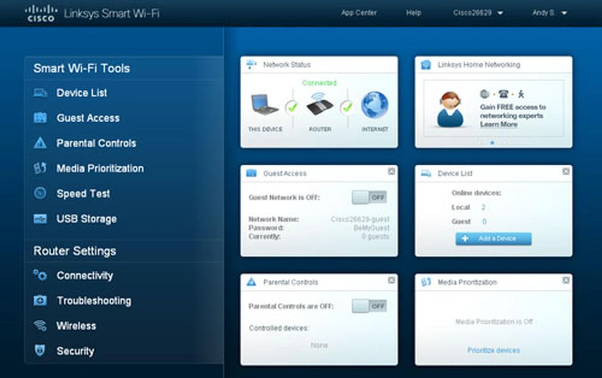 Linksys' user-friendly and pleasing interface should appeal to both novices and enthusiasts alike.