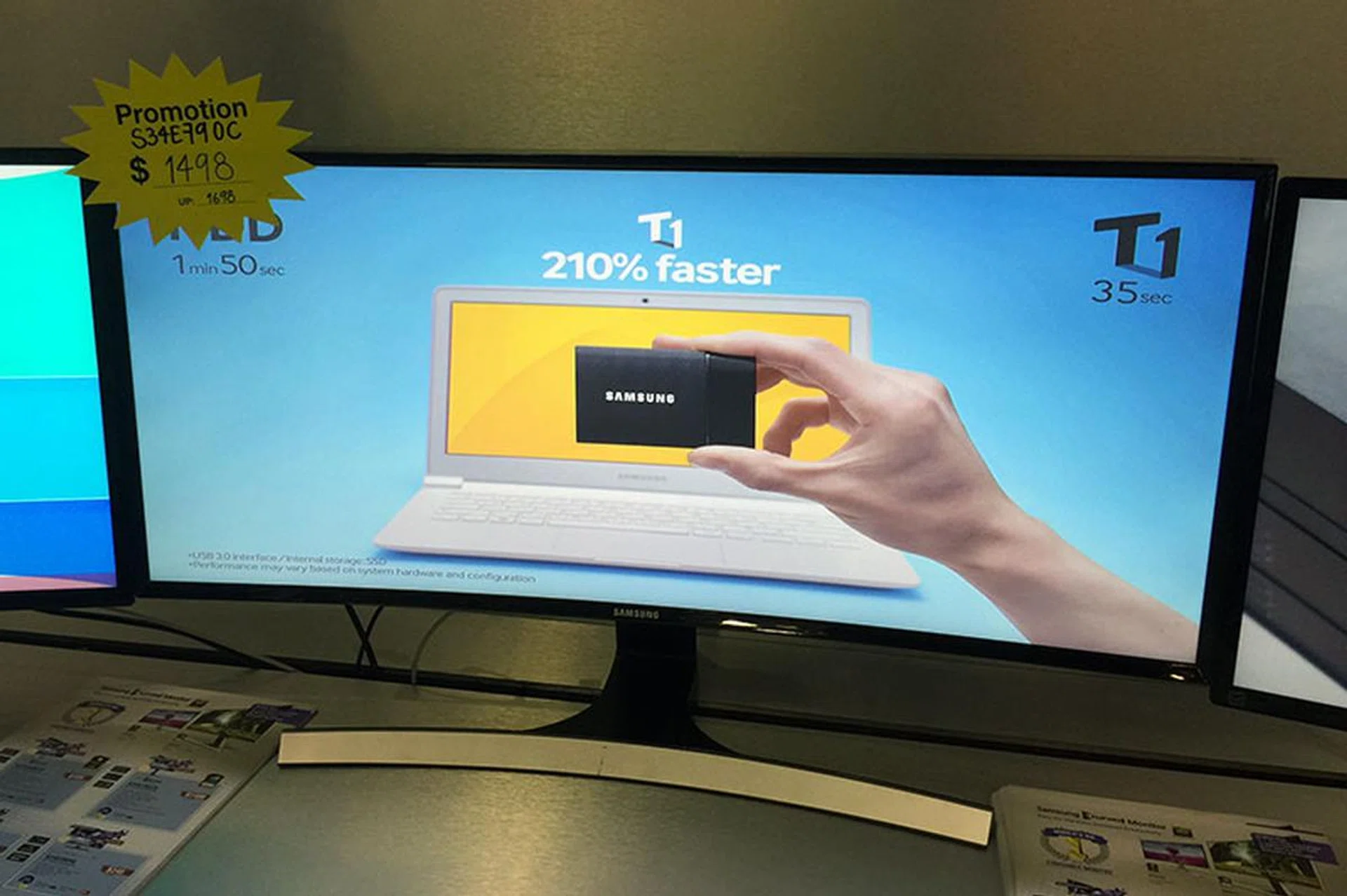 This S34E790C is a 34-inch monitor with an ultra-wide 21:9 aspect ratio. It's curved too, with an edge-to-edge curvature of 3000R. Other specs include a 3,440 x 1,440-pixel resolution, static contrast ratio of 3,000:1, and a metallic stand with flexible height adjustment. At PC Show, it's going for $1,498, down from the regular $1,698.
