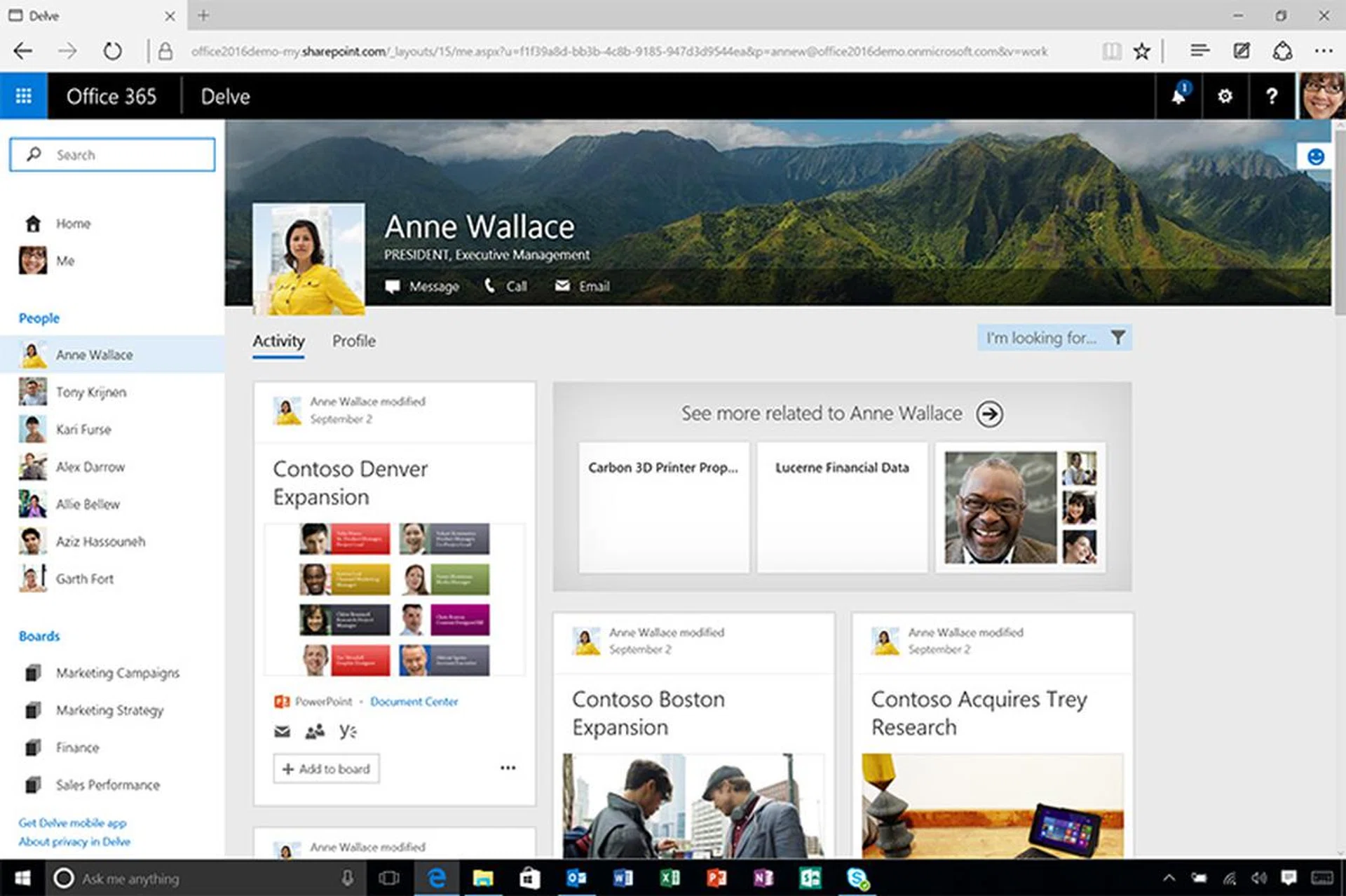 Delve provides users with a clear overview of everything they're working on currently. (Image Source: Microsoft)