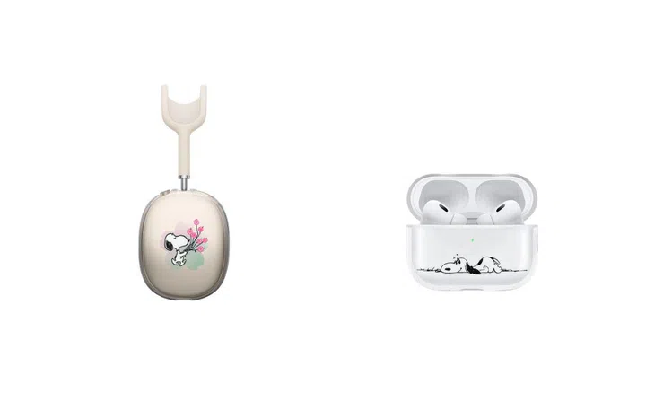 Tech21 EvoArt Snoopy Case for AirPods Max and AirPods Pro 2. Photo: Apple.