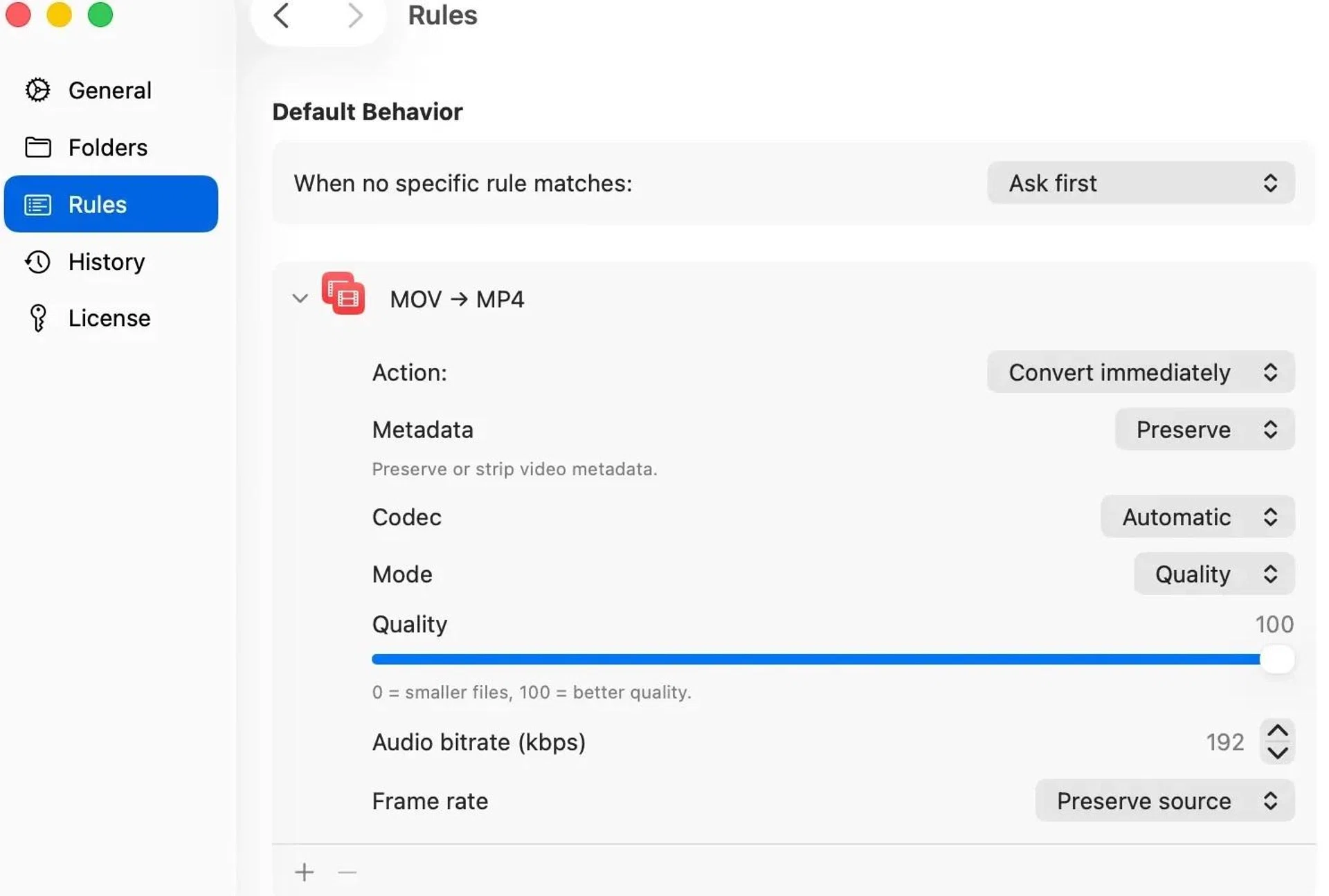 Converting a file from mp4 to gif and ensuring settings are correct