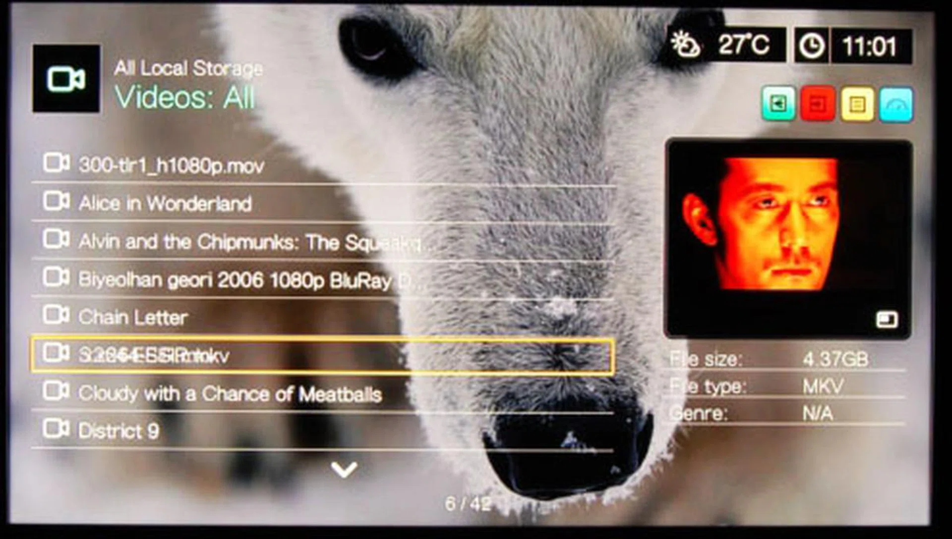 The interface offers the choice to display video previews for those of you who can't do with titles alone.