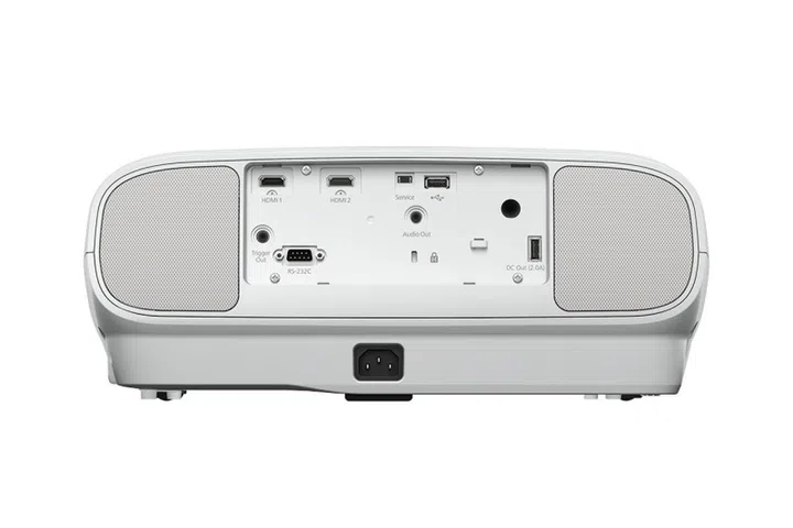 Note the input options at its rear: USB 2.0 Type A (2x), USB 2.0 Type Mini-B, HDMI in (2x) and Stereo mini-jack audio out. Image courtesy of Epson.