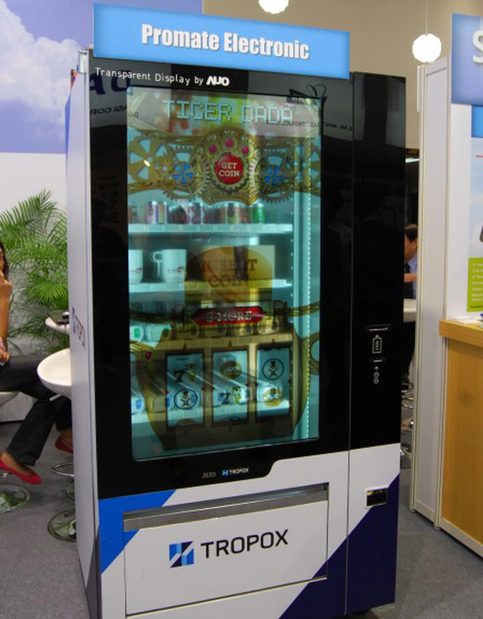 A demo of a transparent display out of vending machine.