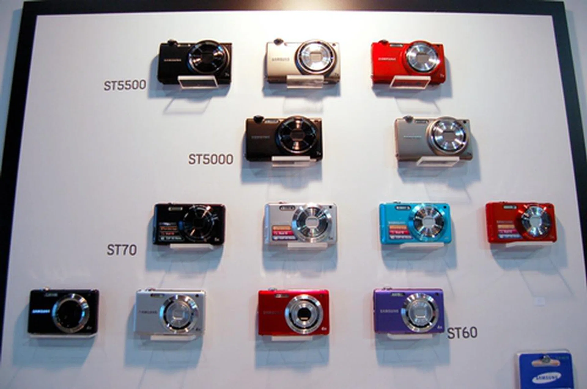 The other ST series cameras on display here, including the ST 5000 and 5500.