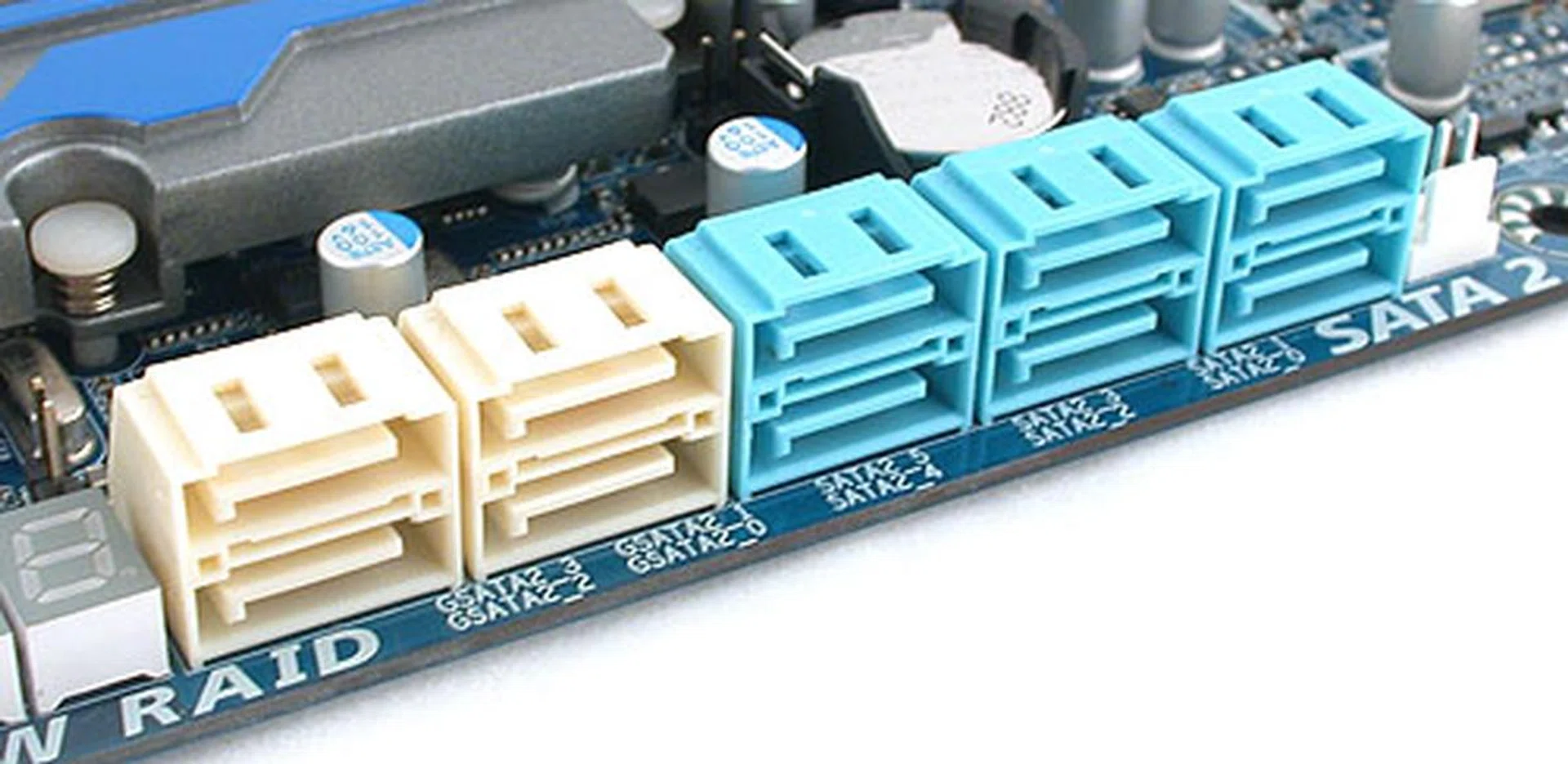 One thing that you won't find lacking on the Gigabyte GA-EX58-EXTREME is the number of SATA 3.0Gbps ports. There are 10 internal SATA ports but you'll need to install a bracket if you need eSATA. 