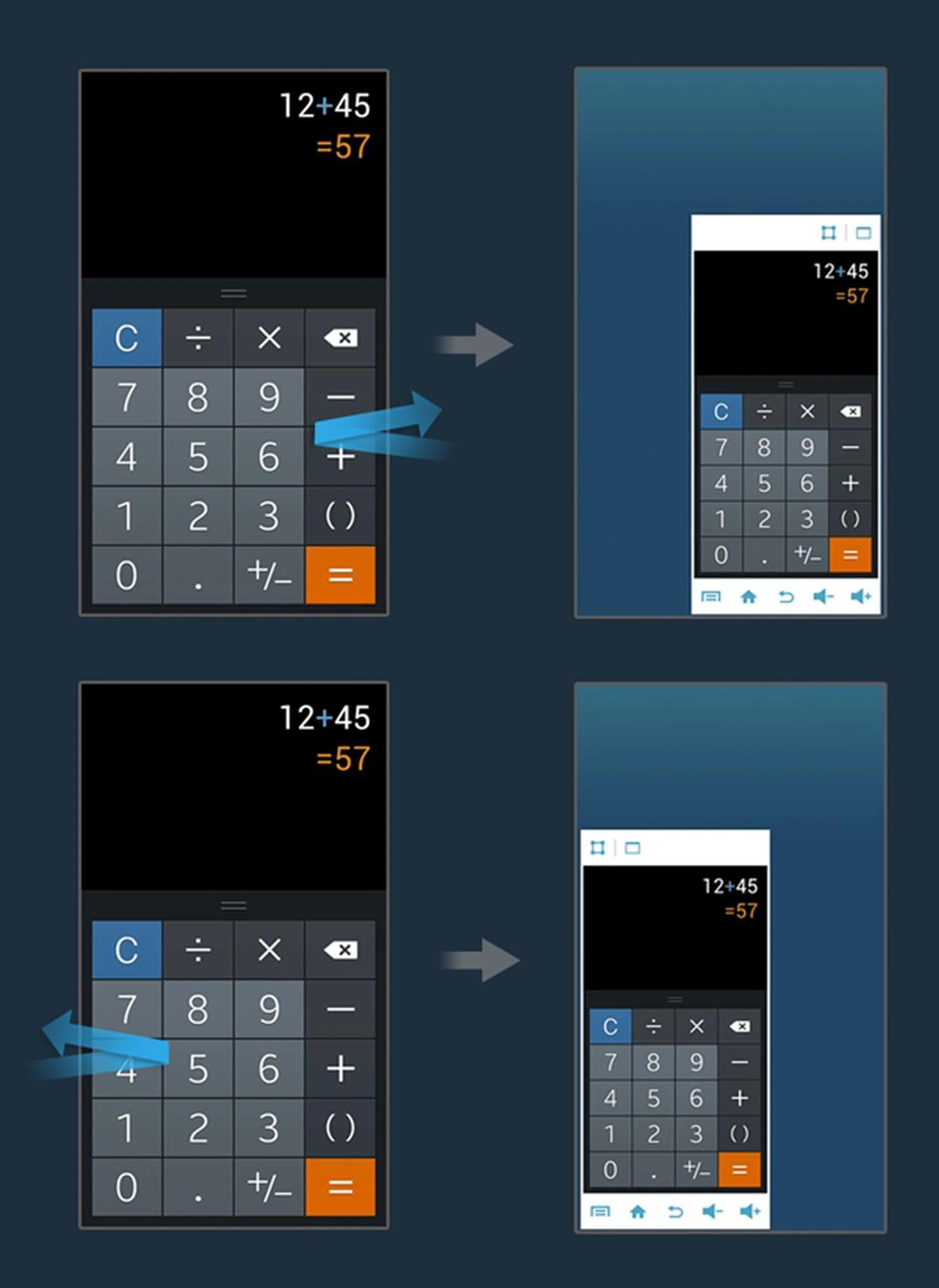 Pictorial guide on how to activate the one-handed operation for all screens on the Samsung Galaxy Note 3.
