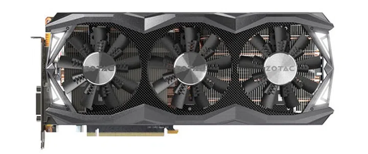 In addition to the custom IceStorm cooler, the Zotac GeForce GTX 980 Ti AMP! Extreme features Zotac's EKO fans.