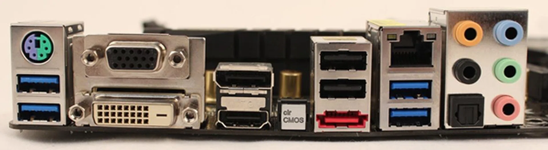 The clear CMOS button is cleverly tucked away to prevent any accidents.
