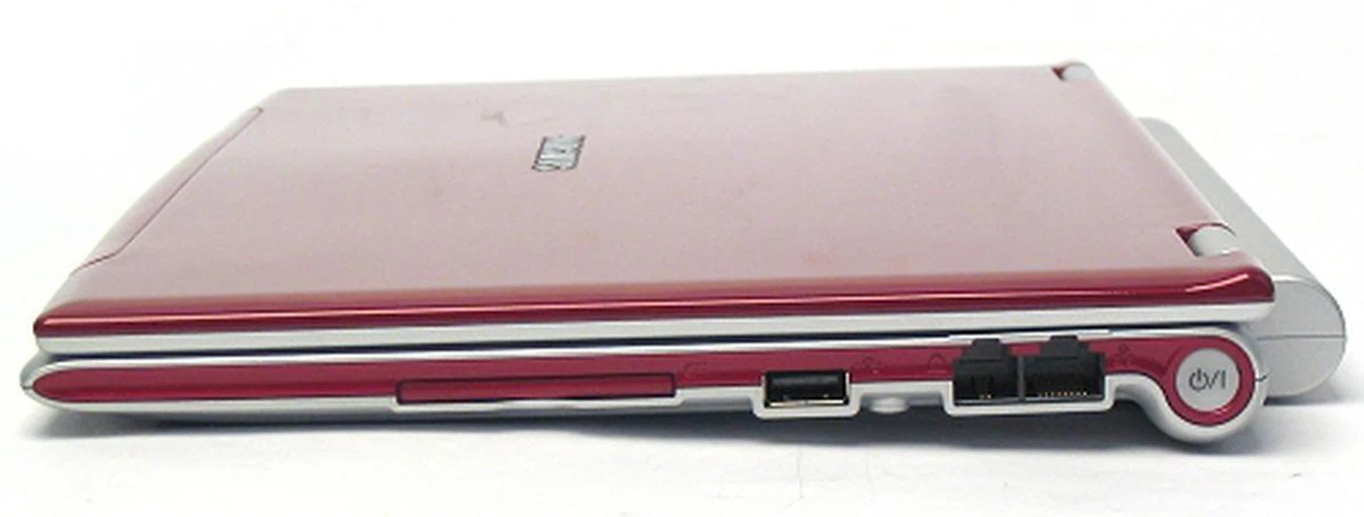 Right Face - (left to right: CompactFlash slot, USB port, RJ-11 modem phone jack , RJ-45 Ethernet Jack and Power Button.)