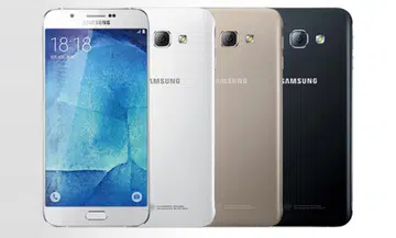 Here's an alleged press image of the Samsung Galaxy A8. <br> Image source: nowhereelse.fr