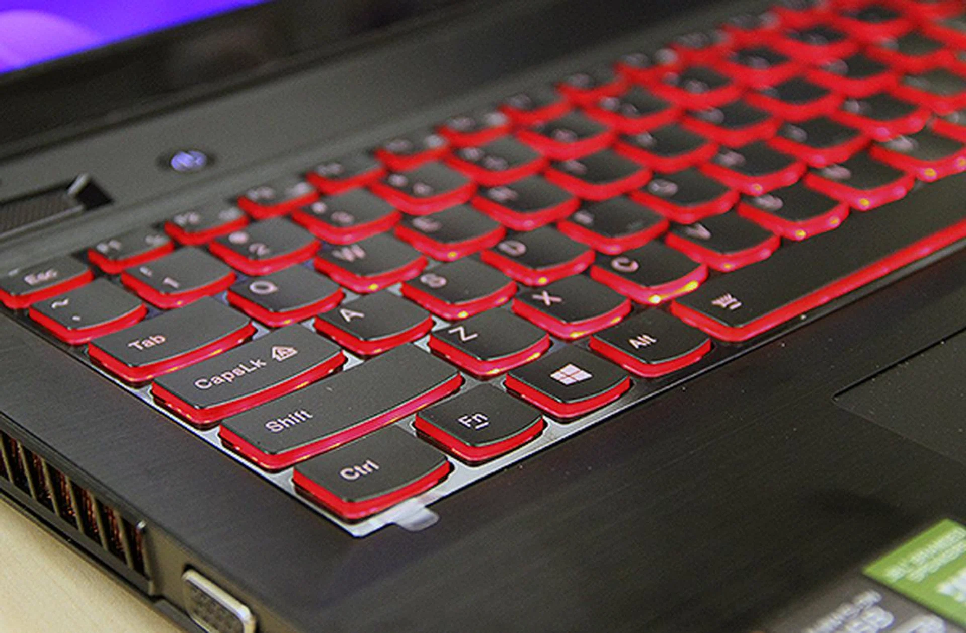 The keyboard features red backlights, which is cool. They are quite tactile and are nice to use, but the "Enter" and right "Shift" keys should really be larger.