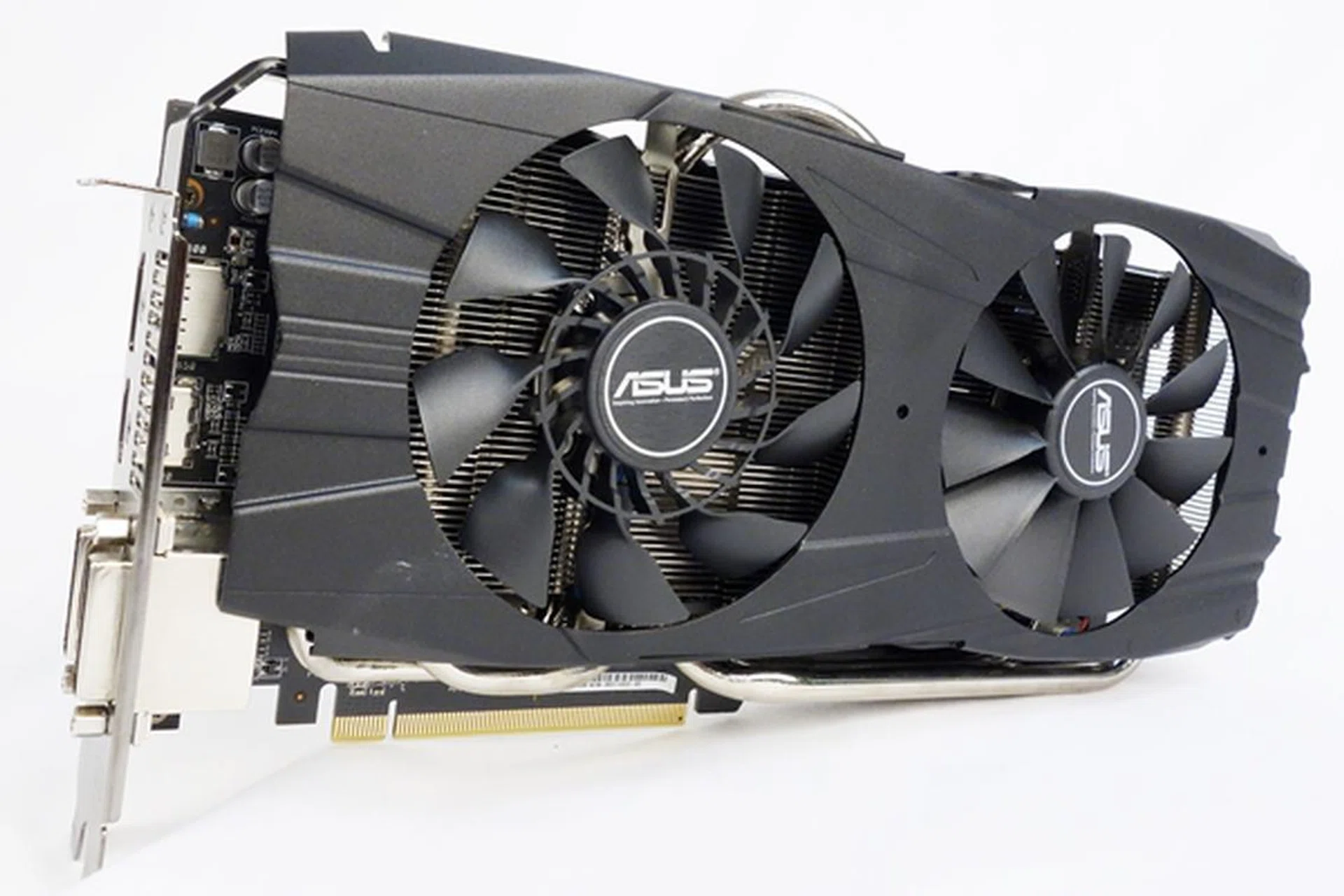 The ASUS Radeon R9 290X DirectCU II OC features an unembellished fan shroud.