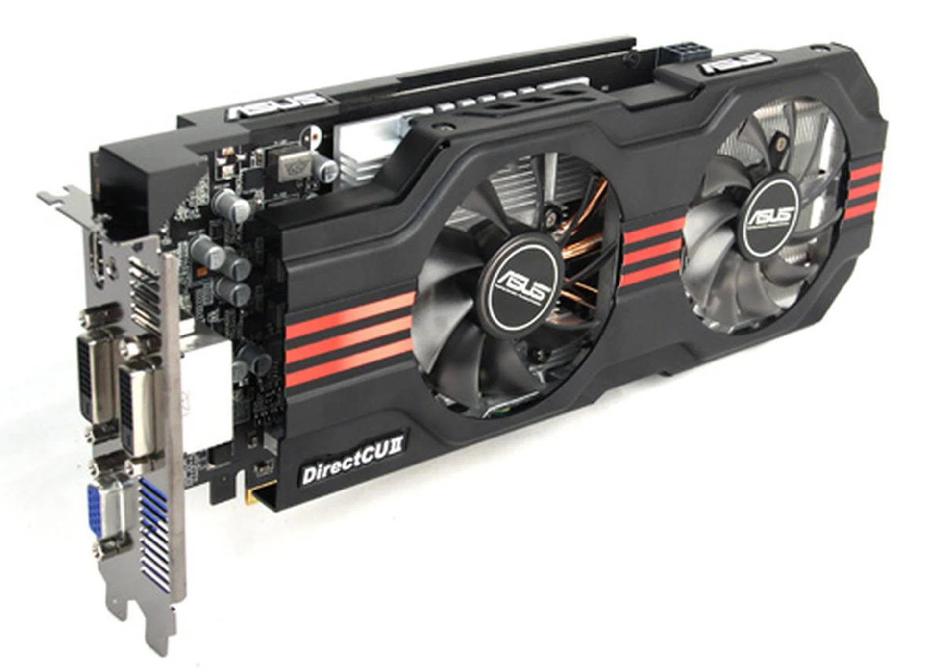 ASUS' custom 650 Ti looks nothing like NVIDIA's reference design, utilizing dual fans and a much, much longer body.