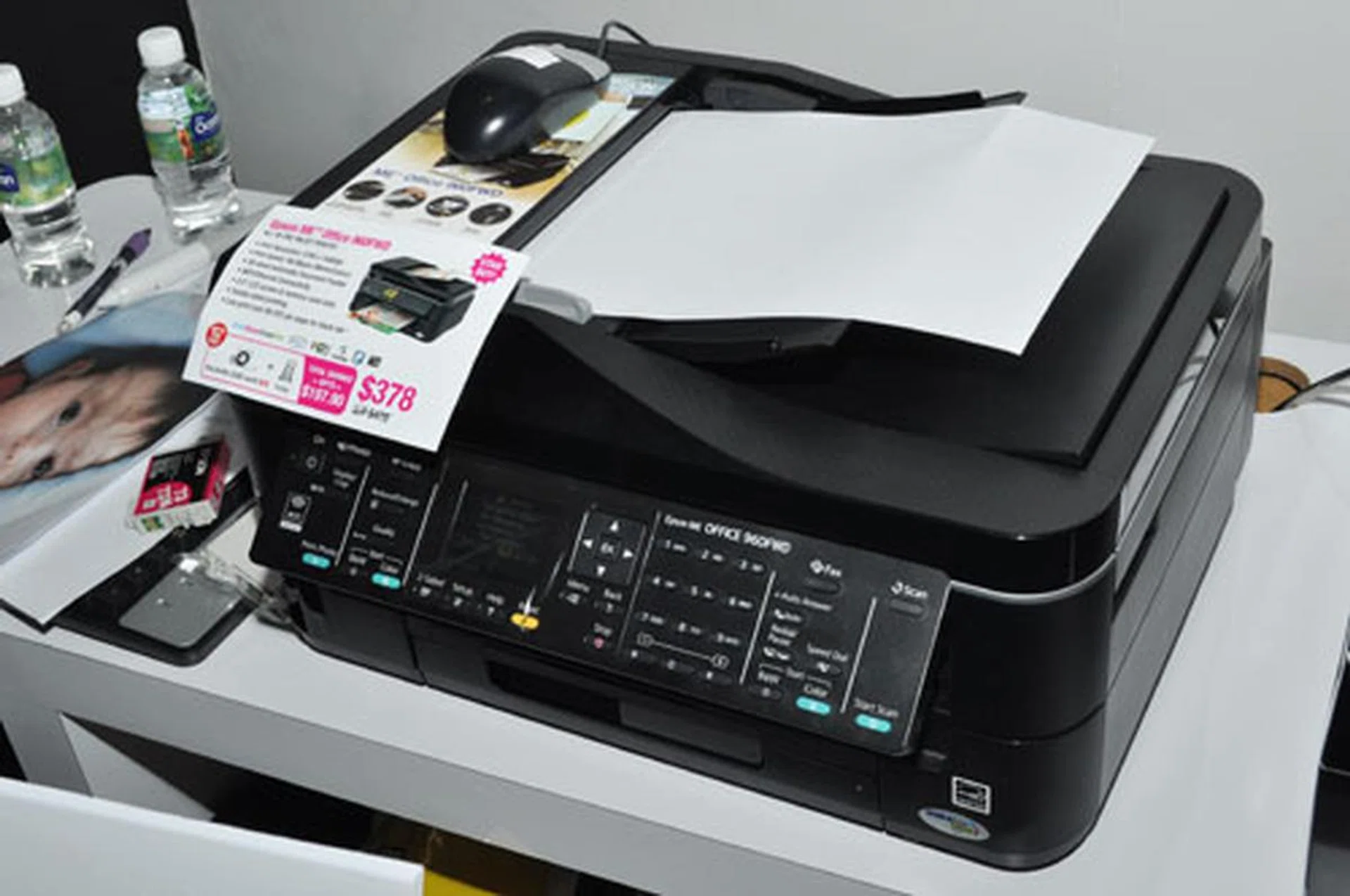 The Epson ME Office 960FWD AIO inkjet printer has wi-fi connectivity, memory-card slots, does double-sided printing and has a 30-sheet automatic document feeder for speedy copying. Selling for $378 below the usual $478 - a good $100 off!
