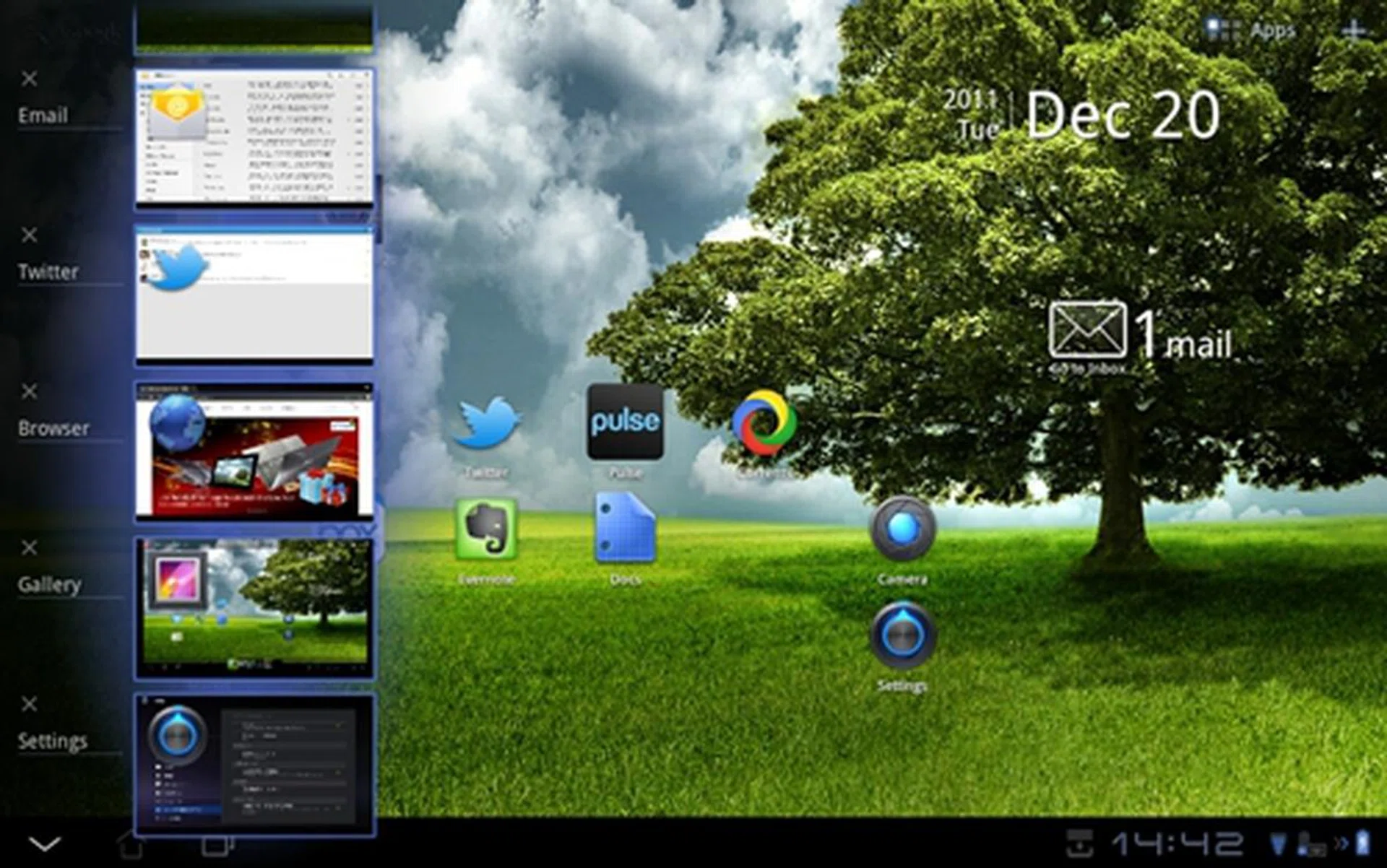 Similar to Lenovo's implementation on its K1 and ThinkPad Tablet, you can now close and quit apps from the multitasking menu. A handy feature that is missing on most Honeycomb tablets.