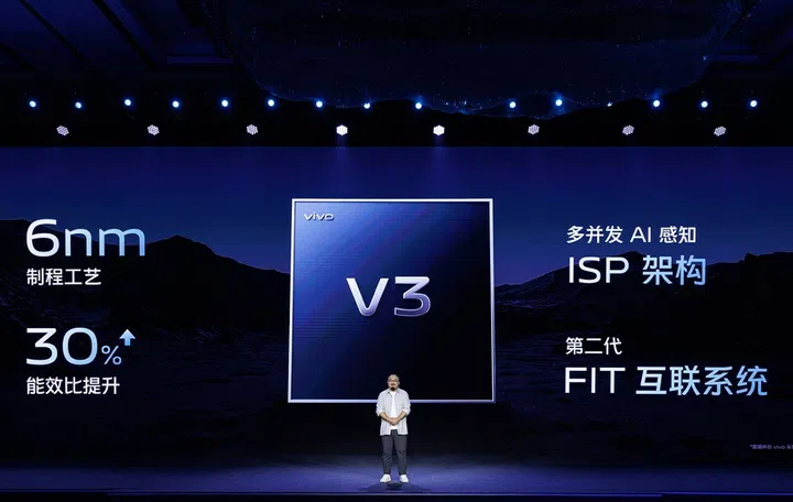 Vivo's V3 image signalling processor, a dedicated chipset for photography and videography on mobile phones.