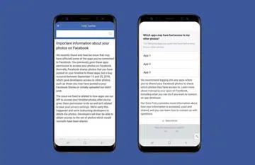 An example of the notification sent out by Facebook to users who are potentially affected by the bug. <br> Image source: Facebook