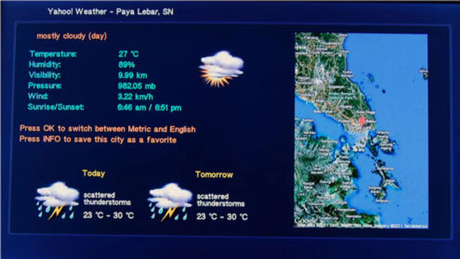 The weather app provides additional information such as wind speed and humidity level.