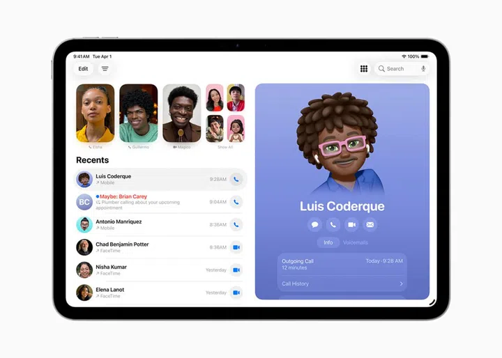 iPadOS 26 Phone app. Photo: Apple.
