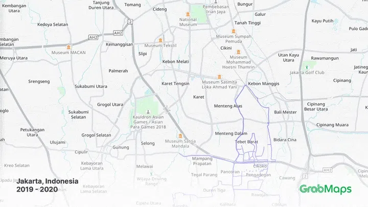 How GrabMaps has grown in Jakarta in just over a year. (Image source: Grab)
