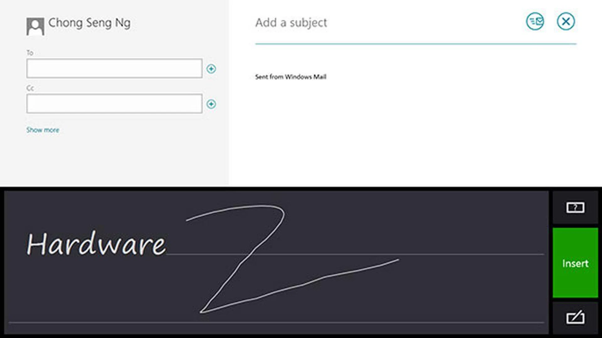There's also a handwriting recognition keyboard.