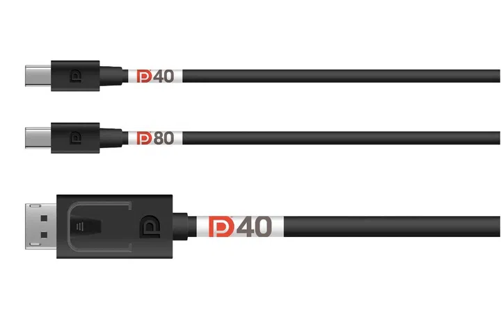 VESA-certified DP40 and DP80 Ultra-high Bit Rate cables. (Image source: VESA)