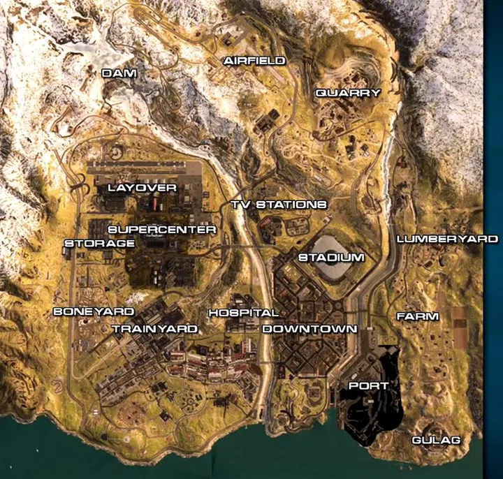 A leaked image of Warzone's map.