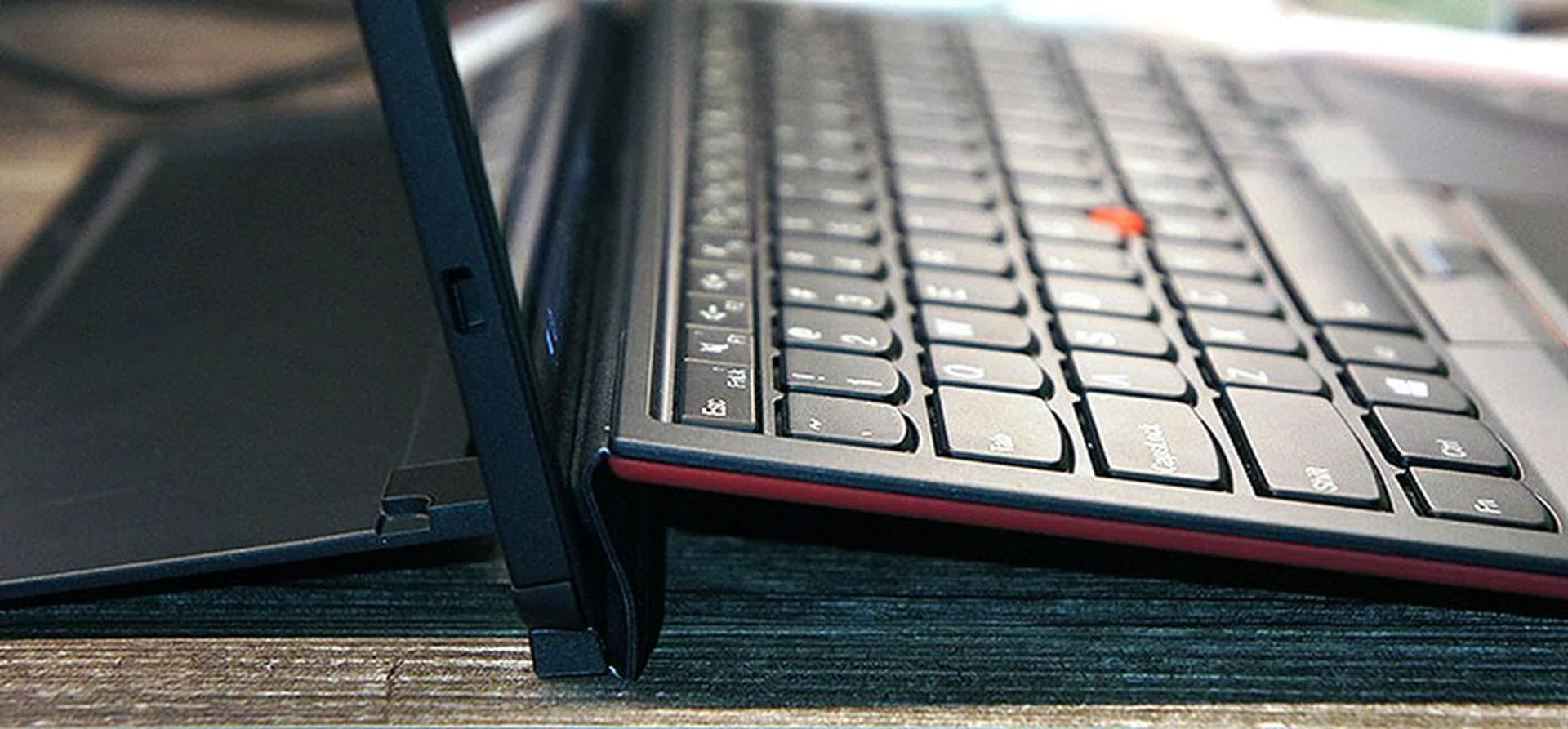 The keyboard also attaches magnetically to the tablet allowing it to be angled for more comfortable typing.