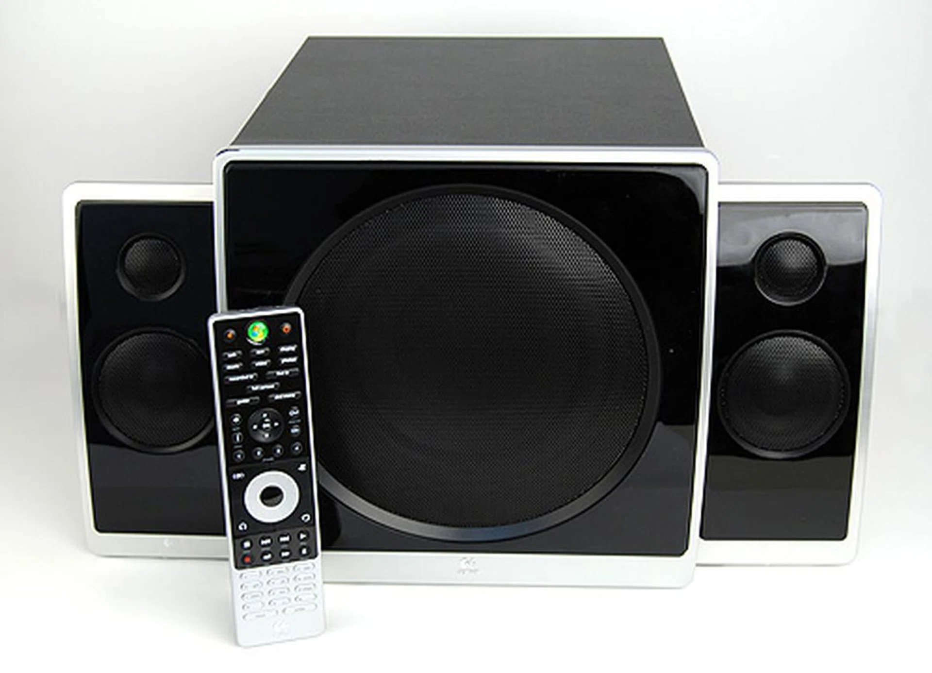The Logitech Z-Cinema is a pretty hefty set, with its subwoofer almost a match for those from Edifier.