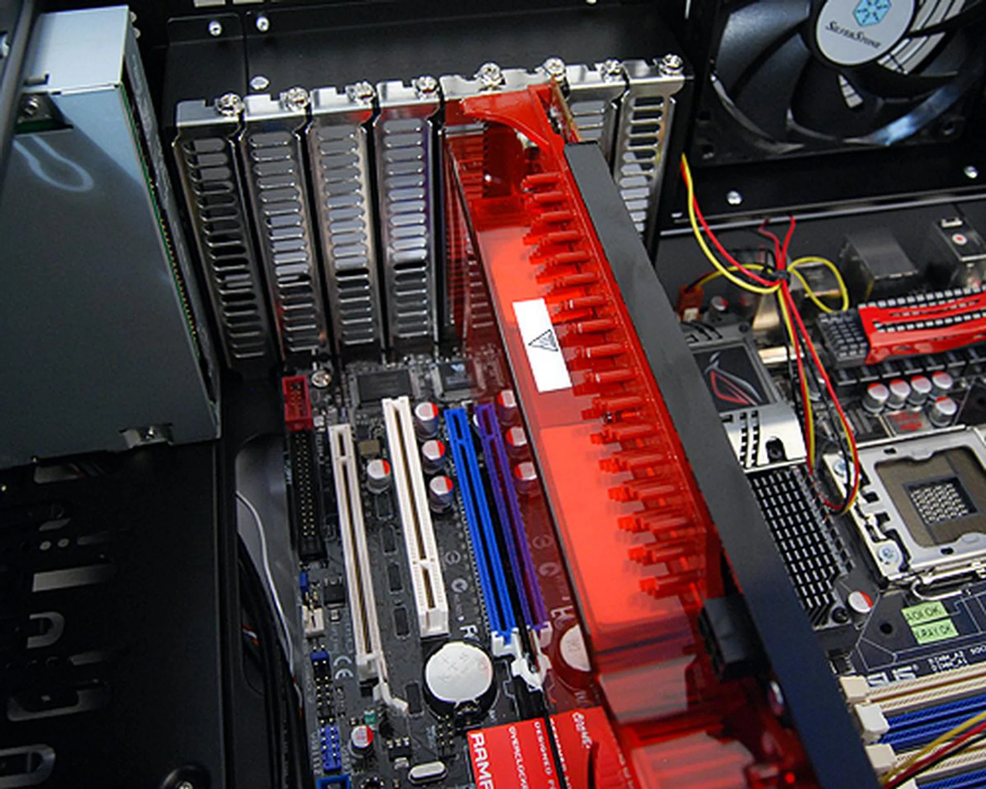 The Raven RV02 has eight expansion slots, which means you'll be able to fit three dual-slot graphics card.