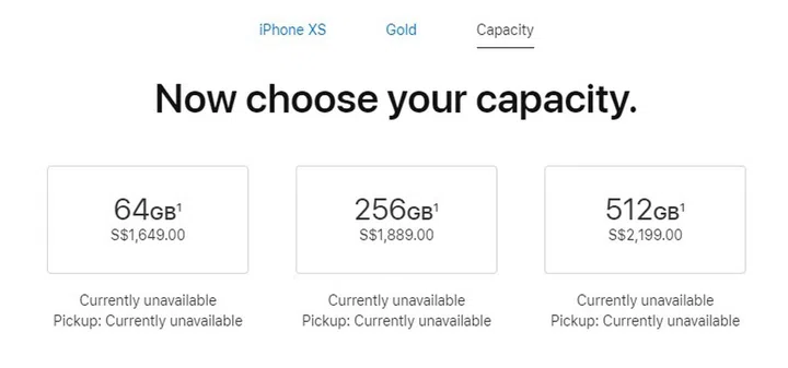 iPhone XS pricing.