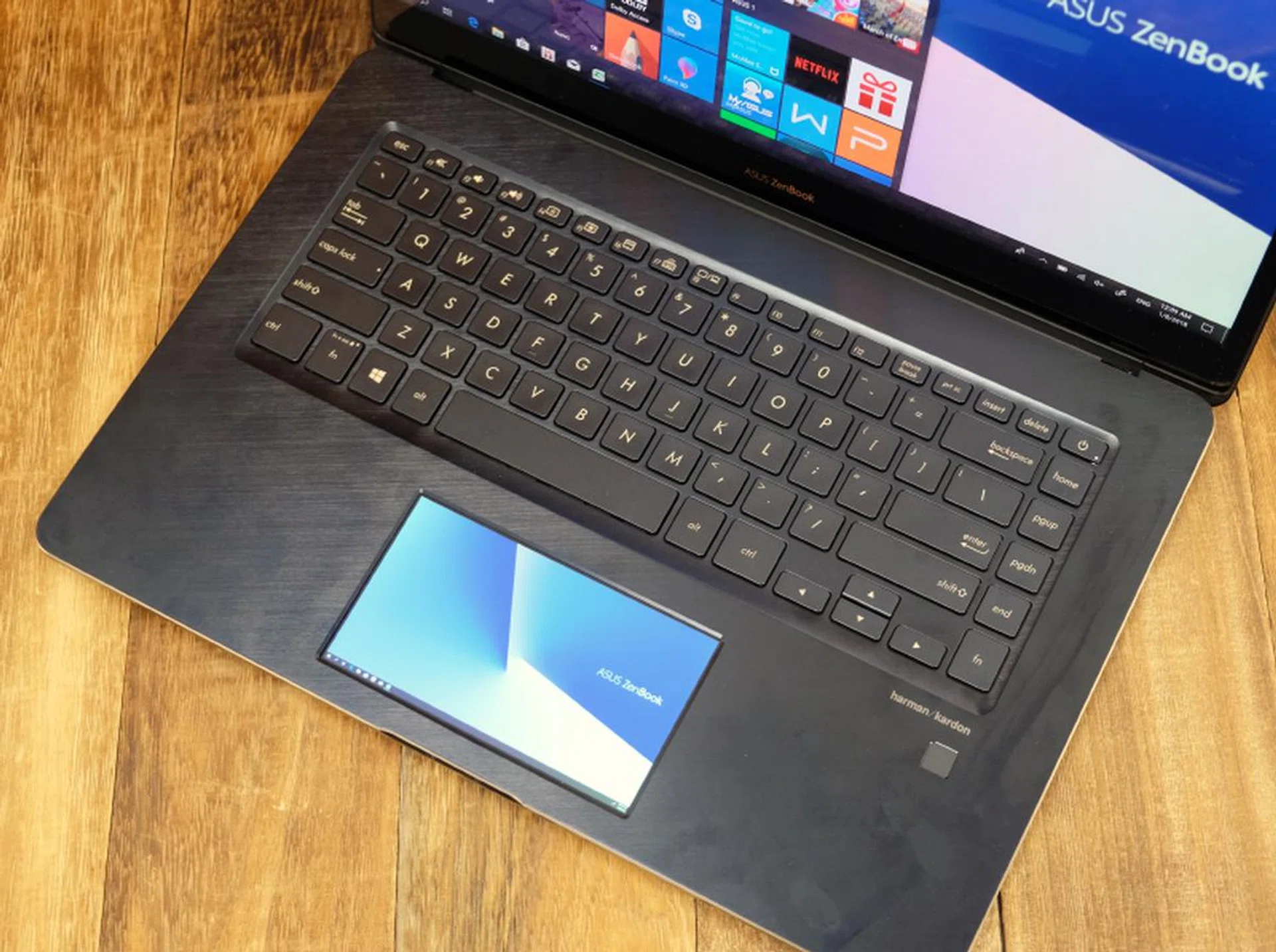 The keyboard is pleasant and note the fingerprint scanner at the bottom right.