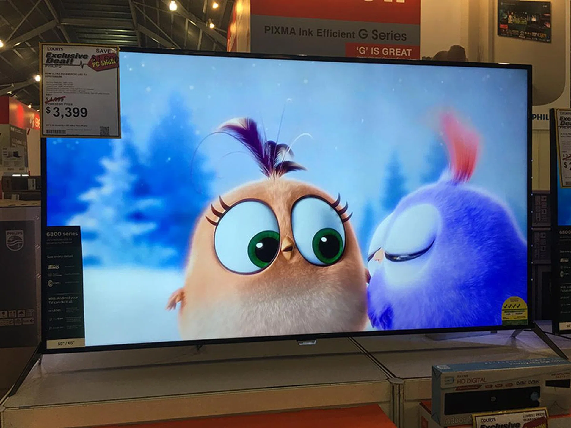 Courts is selling this 65-inch Philips 6800 4K TV for $3,399 at PC Show. 2-sided Ambilight and a dual-core processor aside, this is an Android-powered TV, which means access to the Google Play store.