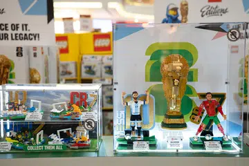 Some of the upcoming sets on display at LEGO Football Fest.