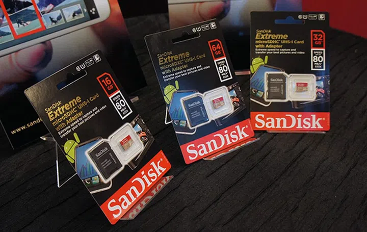 The Extreme microSDHC and microSDXC memory cards are designed to be hardy and fast.