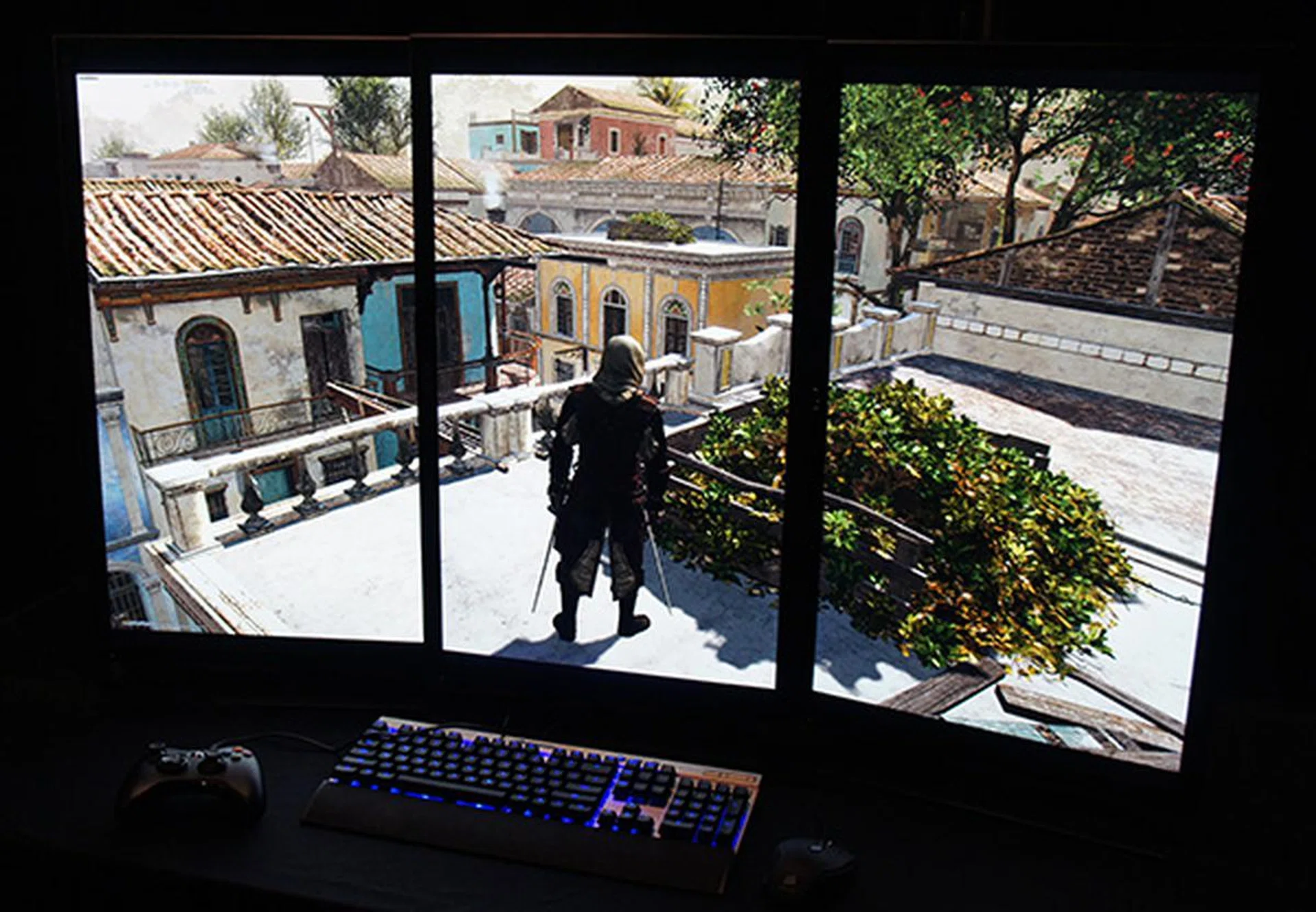 4K surround is a reality and it looks spectacular. Unfortunately, such a setup requires a hefty investment. 4K displays command a considerable premium and a powerful system is required to drive this many pixels.