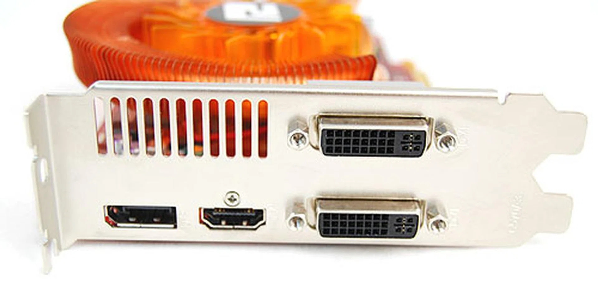 ATI's Eyefinity is offered on the little Radeon HD 5750 as well, which means you can power up to three monitors using the DisplayPort, and any combination of DVI and HDMI ports.