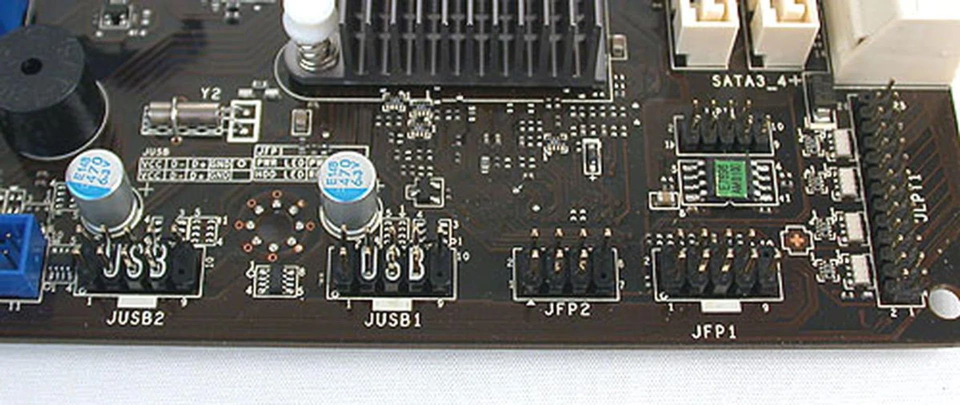 Some of the onboard headers include USB 2.0, serial and even parallel port connectors. 