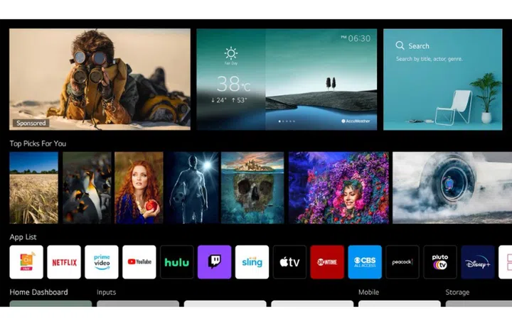 A very modern looking home screen. Image courtesy of LG. 