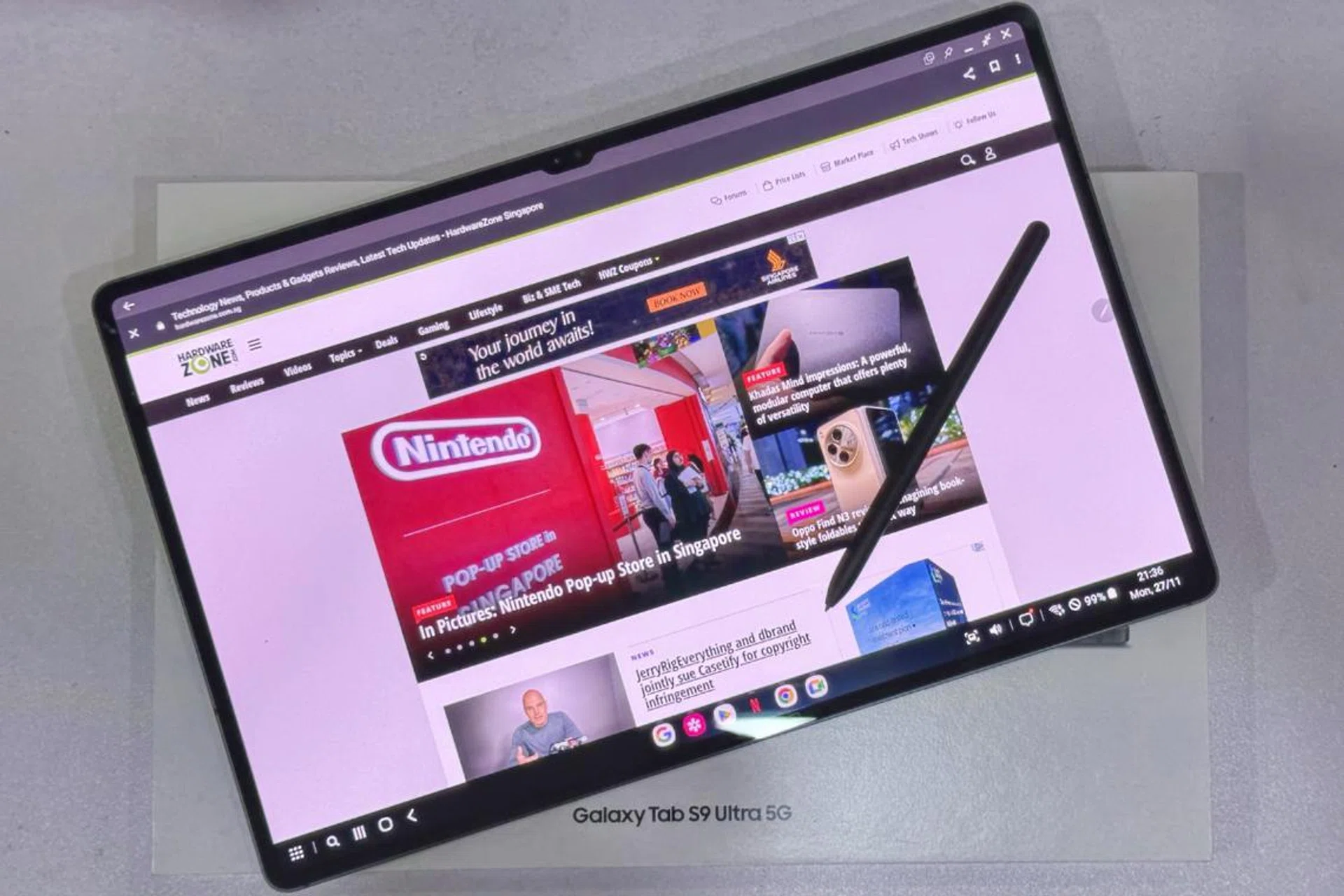 The hefty Samsung Galaxy Tab S9 Ultra.