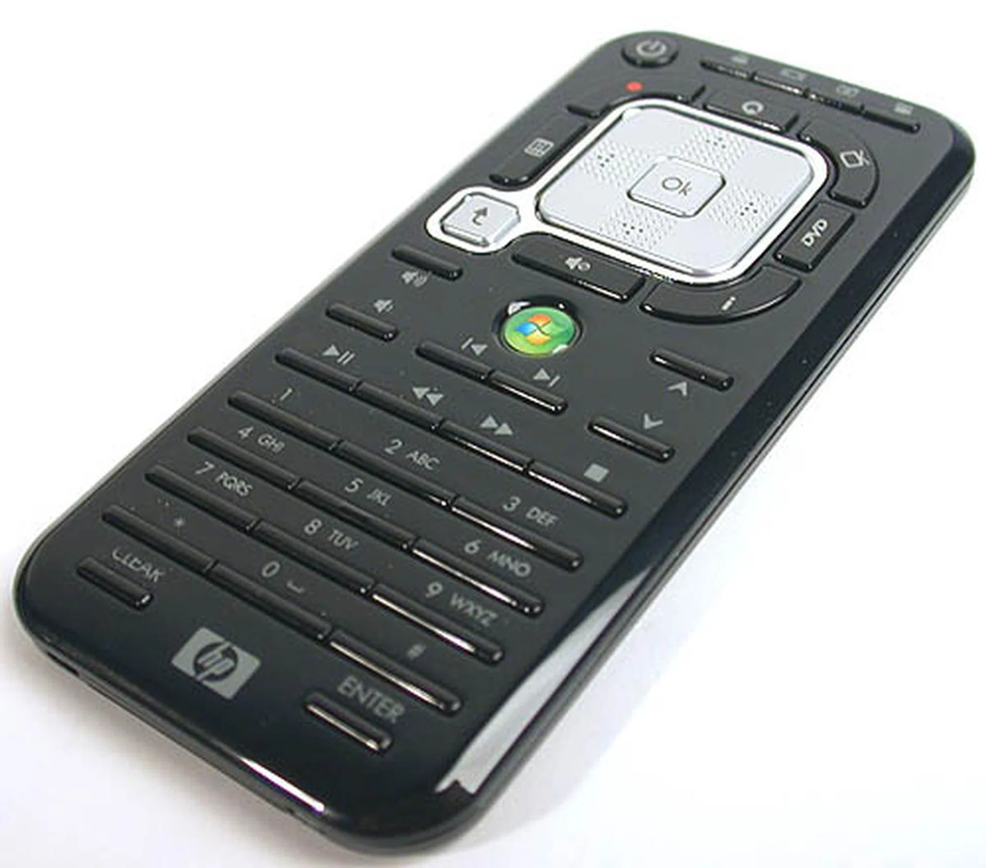 A streamlined form of the usual larger Windows Media Center remote, HP has added buttons for its own QuickPlay application. However, that could lead to confusion among users initially since both multimedia applications overlap in terms of functionality, especially now with some similar controls duplicated. 